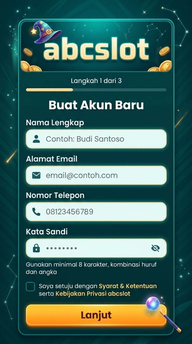 Panduan Daftar Akun Baru di abcslot