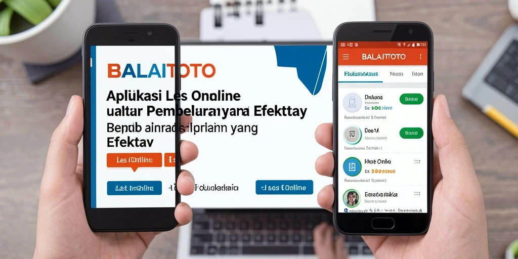 Tampilan antarmuka aplikasi Les Online BALAITOTO yang menarik dan interaktif.