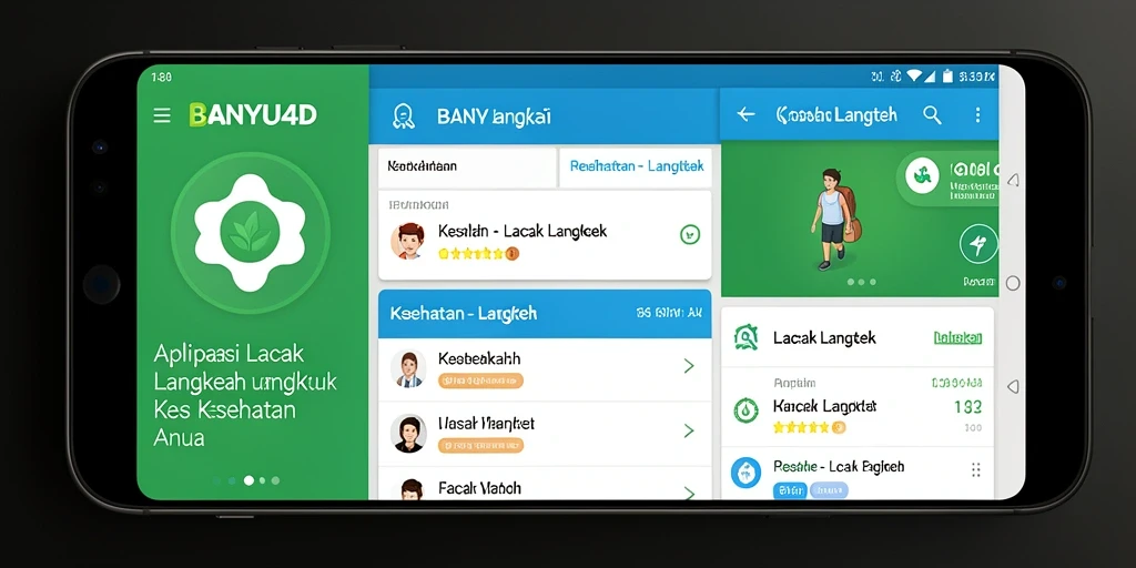 Tampilan antarmuka aplikasi BANYU4D dengan fitur Lacak Langkah.