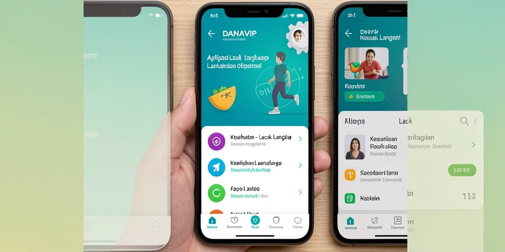 Screenshot antarmuka pengguna DANAVIP dengan fitur Lacak Langkah.