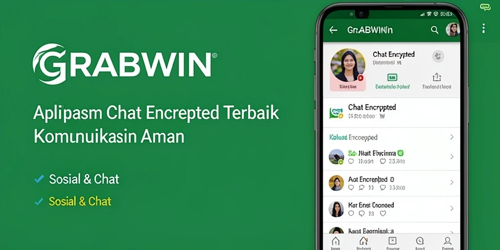 Antarmuka GRABWIN menampilkan fitur Chat Encrypted yang ramah pengguna.
