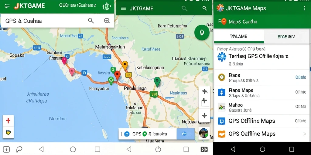 Tampilan antarmuka JKTGAME yang sederhana dan fungsional untuk GPS Offline Maps.