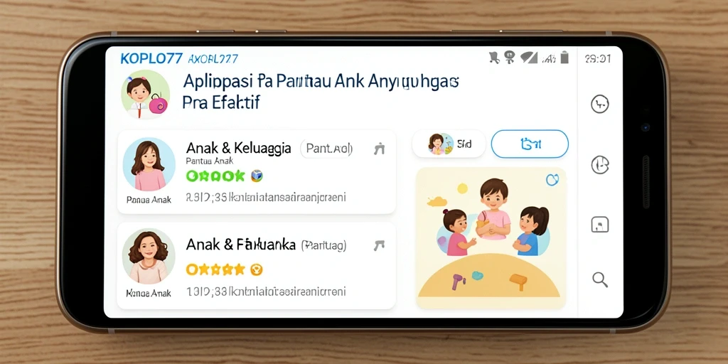Tampilan antarmuka KOPLO77 untuk pemantauan anak yang intuitif.