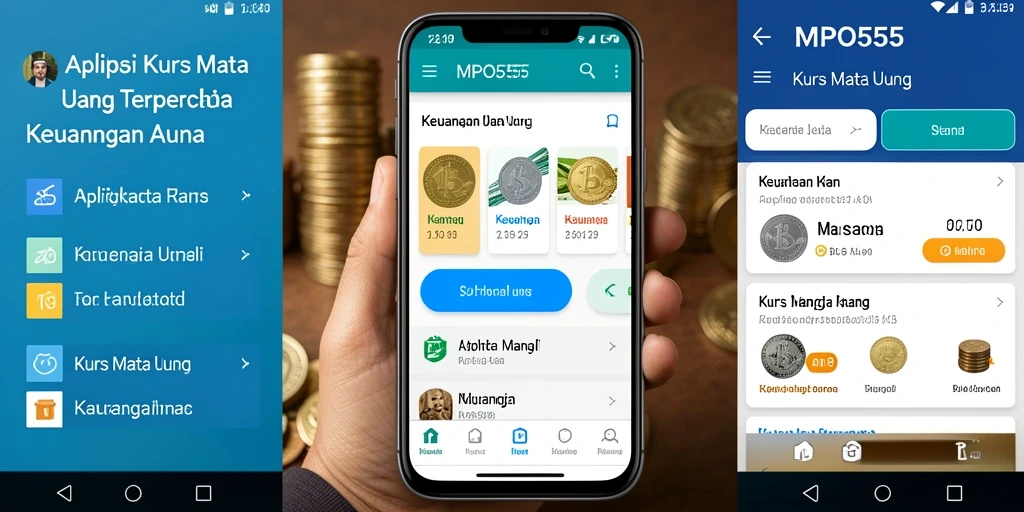 Antarmuka MPO555 yang menampilkan kurs mata uang secara real-time.