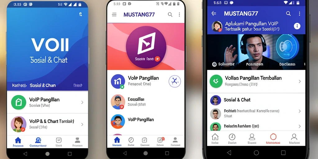 Antarmuka MUSTANG77 yang intuitif dengan berbagai fungsi VoIP Panggilan.