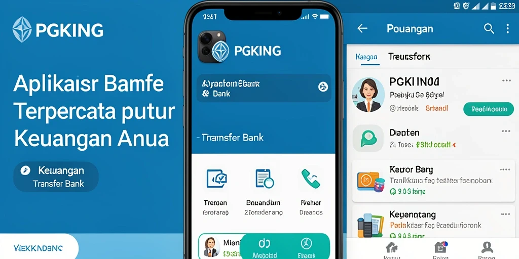 Tampilan antarmuka PGKING yang menarik dan fungsional untuk Transfer Bank.