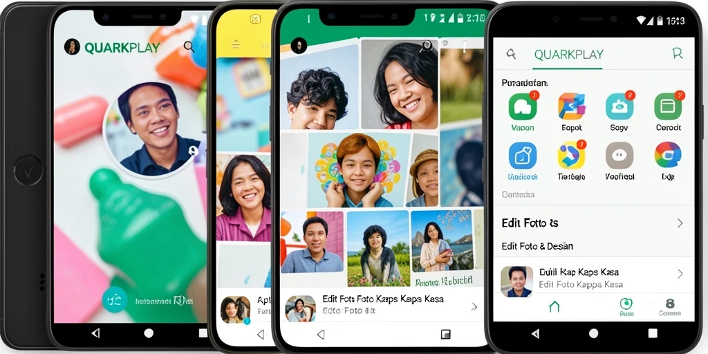 Antarmuka <strong>QUARKPLAY</strong> menampilkan opsi editing foto dengan efek kertas kaca yang menarik.