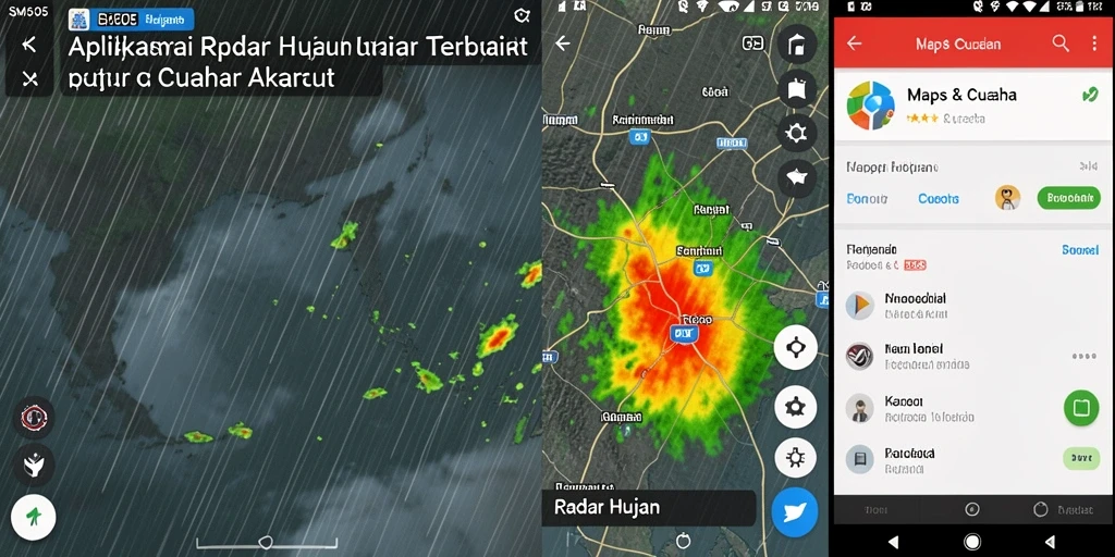 Tampilan antarmuka SM605 menampilkan fitur radar hujan yang jelas dan informatif.