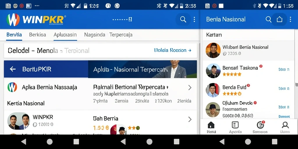Tampilan antarmuka WINPKR dengan berita terkini dan fitur menarik.